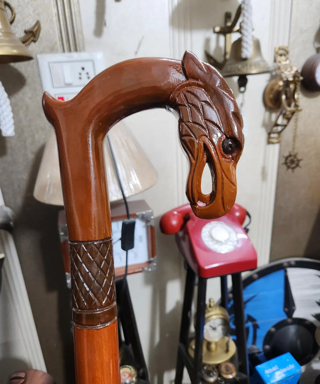 Handcrafted Noble Eagle Head Walking Cane – Elegant & Sturdy Wooden Stick for Men & Women