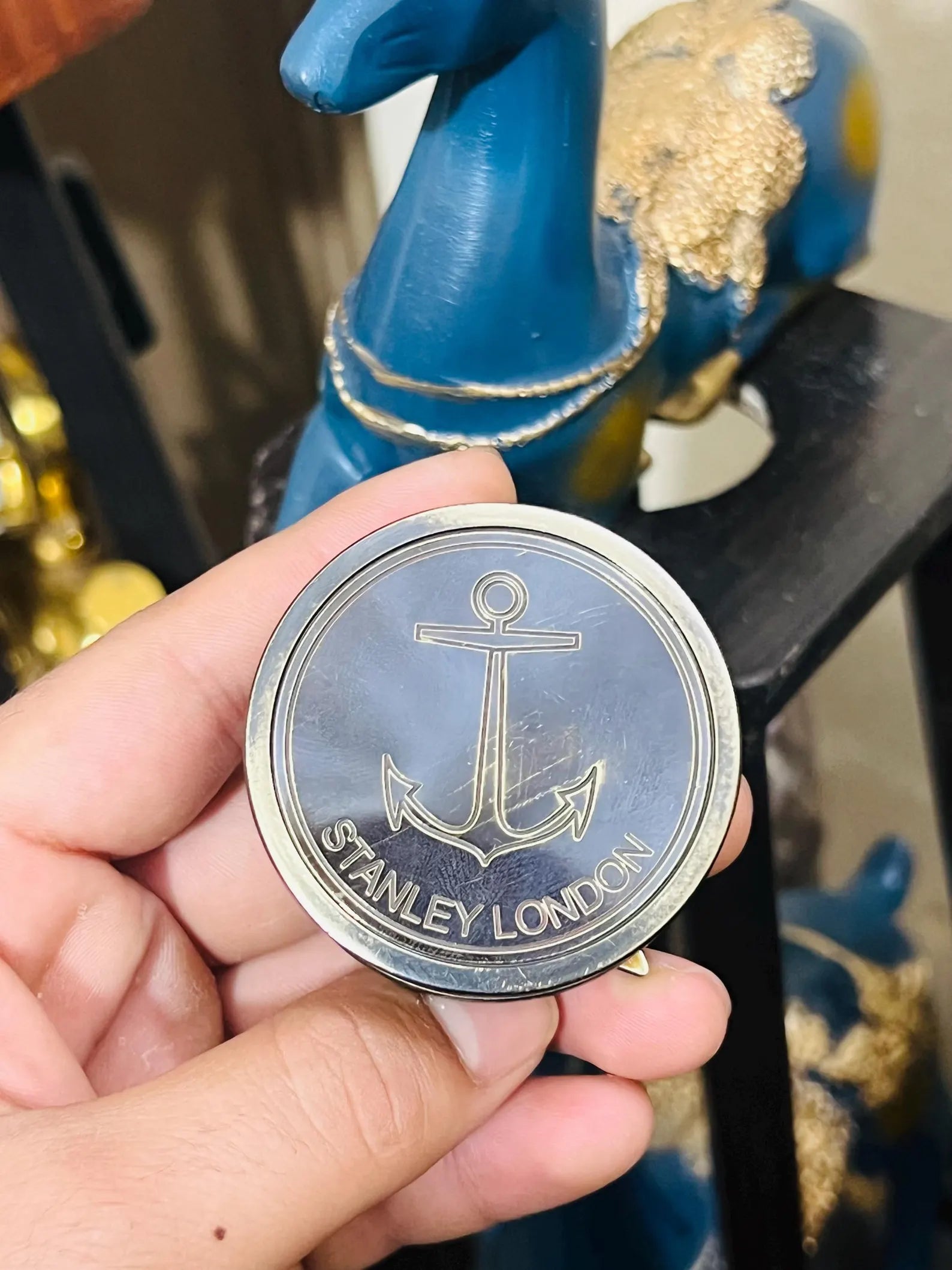 Time Reader Engraved 1862 Brass Sundial Compass