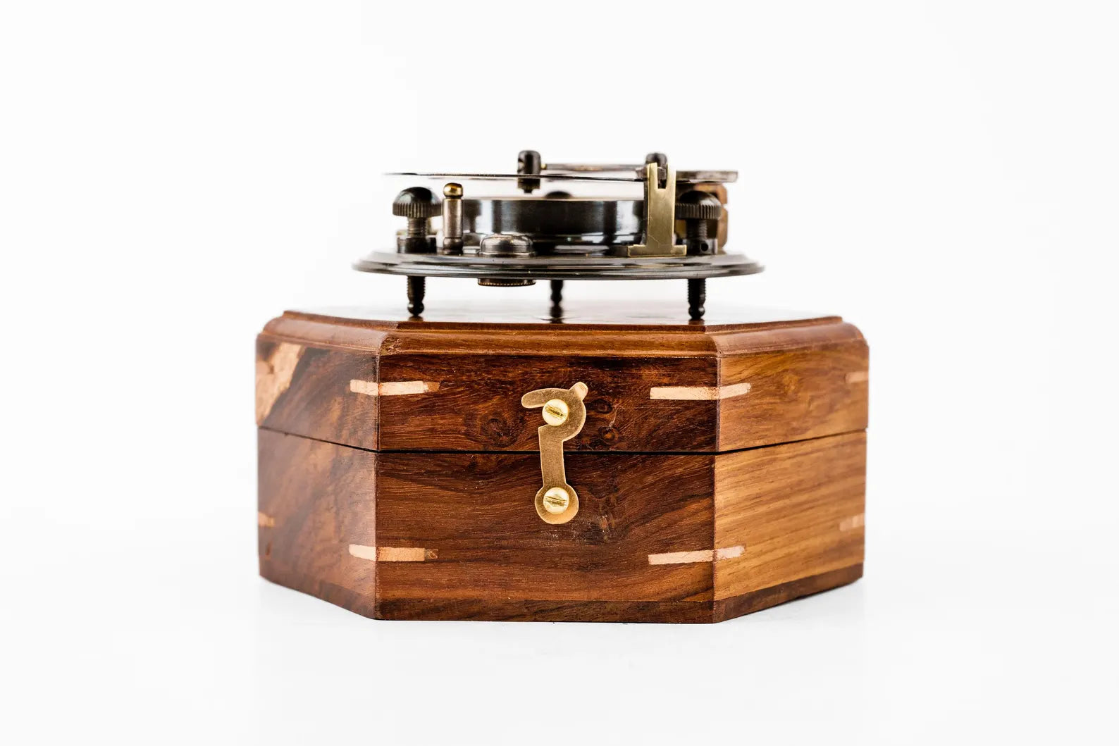 Brass Gilbert Compass in Wood Box – 3