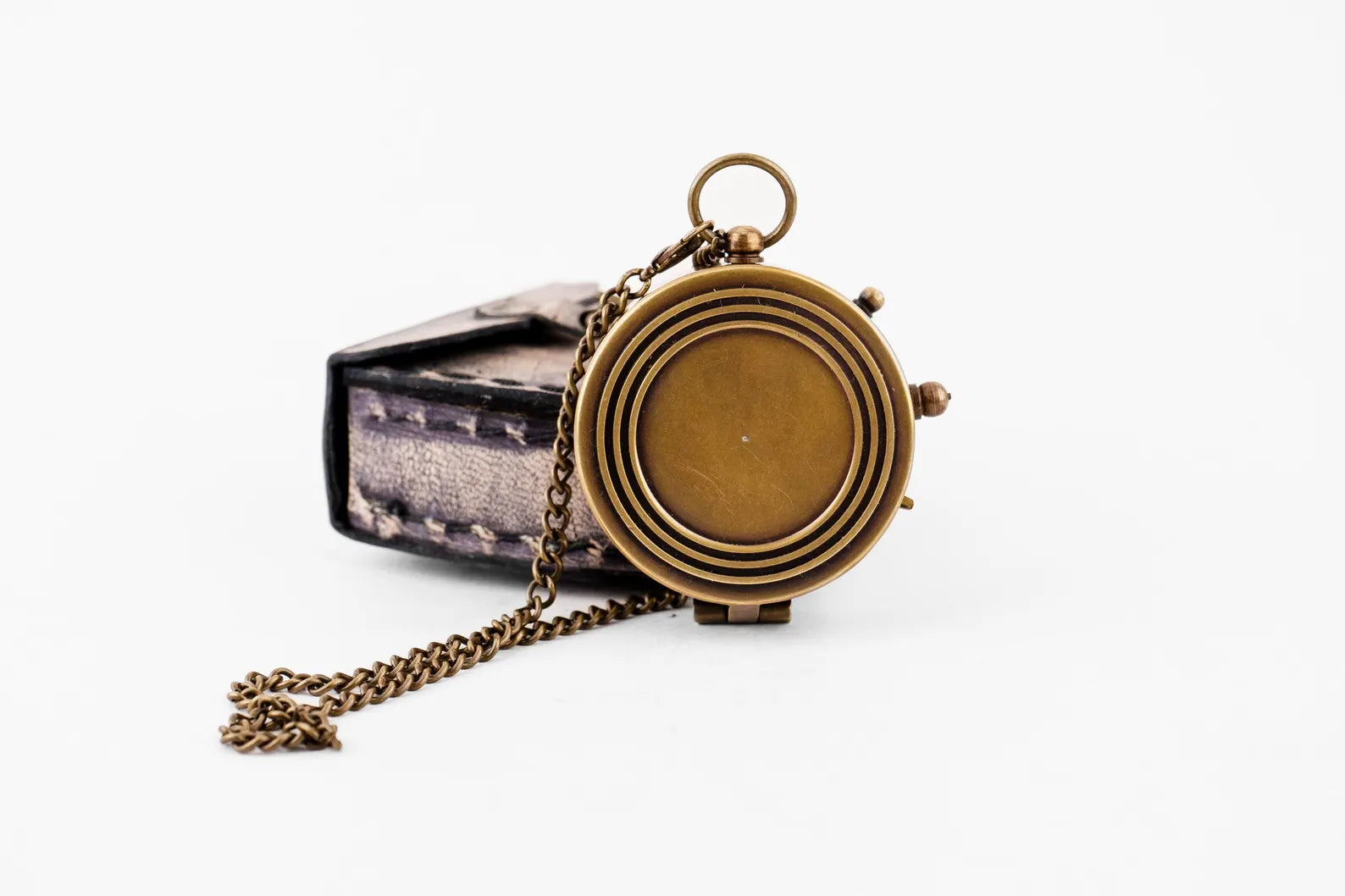 Brass Working Compass with Leather Cover