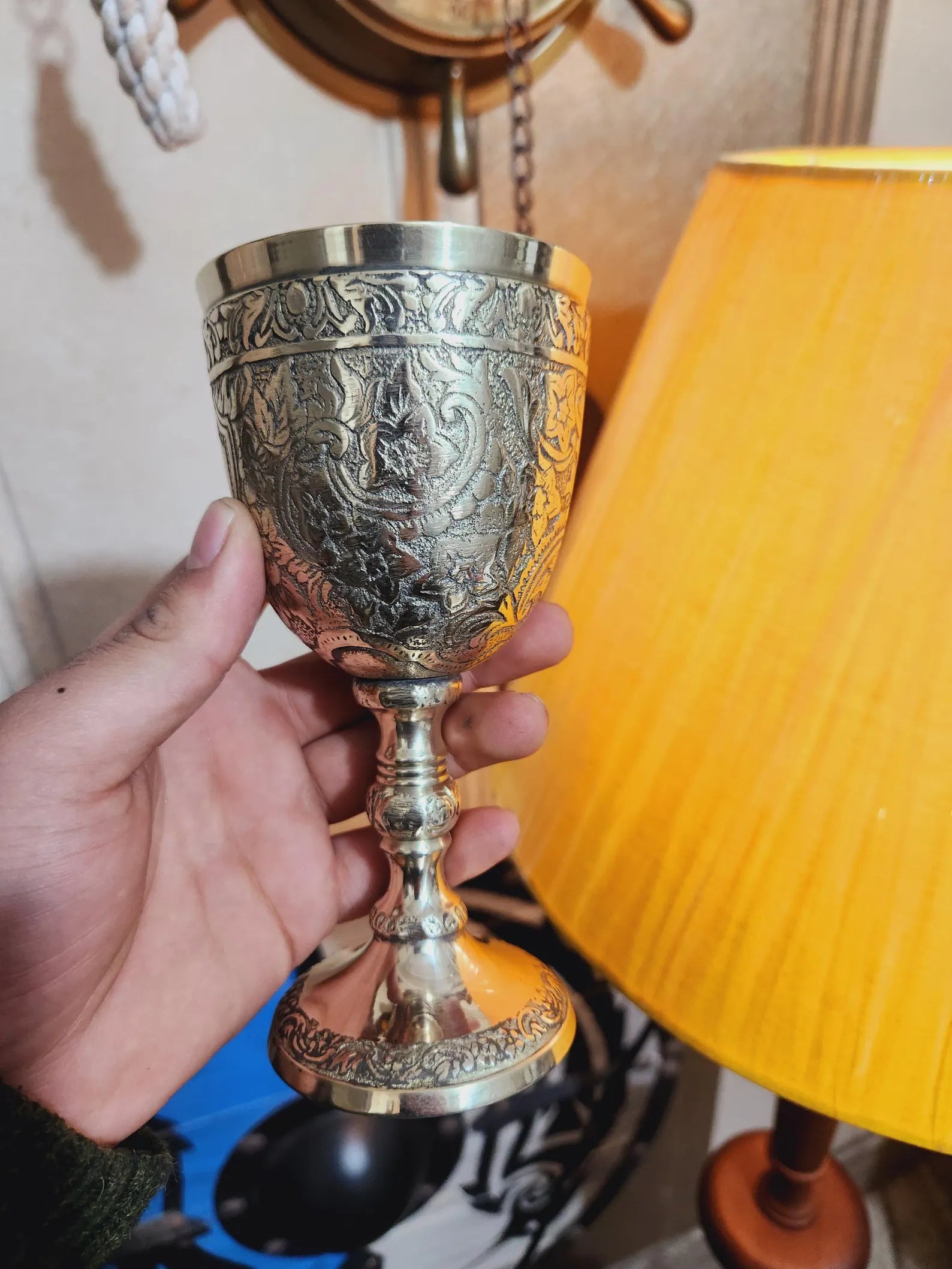Exquisite Handmade Brass Chalice Goblet – A Timeless Treasure