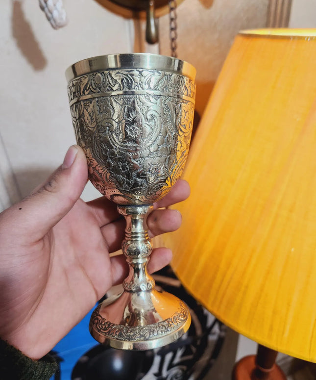 Exquisite Handmade Brass Chalice Goblet – A Timeless Treasure