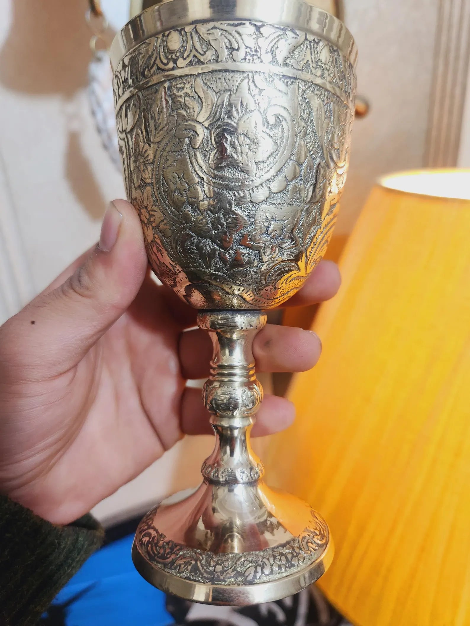 Exquisite Handmade Brass Chalice Goblet – A Timeless Treasure